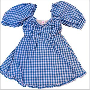 Buddy Love gingham mini dress plaid pink blue size L